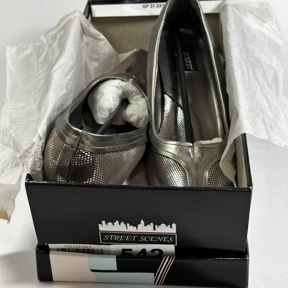 Street Scenes Silver Mid-Heel Pumps Size 9.5M Whimsical Glam Fairy Cocktail - Picture 7 of 7